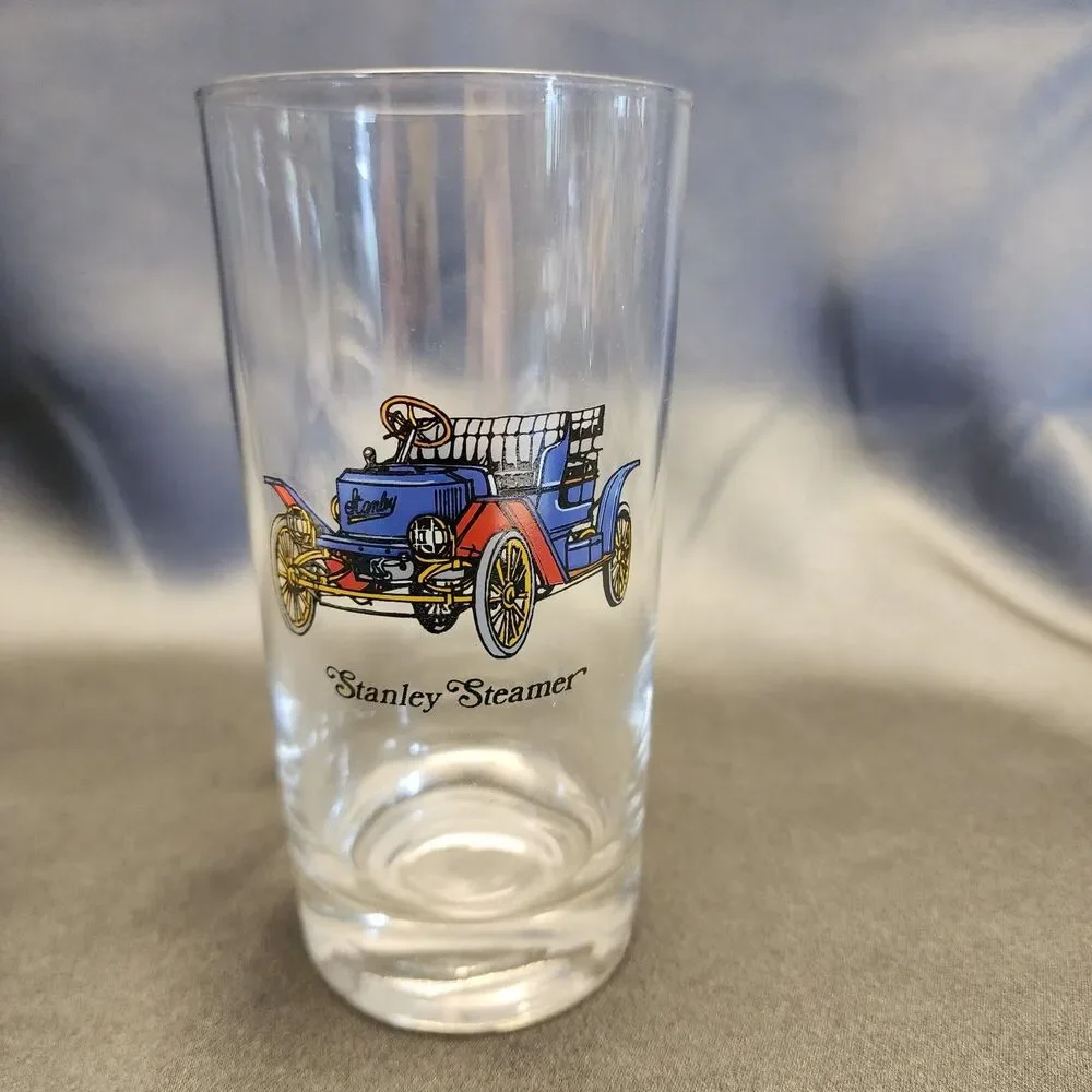 Classic Car Tumbler Set Of 4, 6 oz  Clear Drinking Glass Avon Barware
